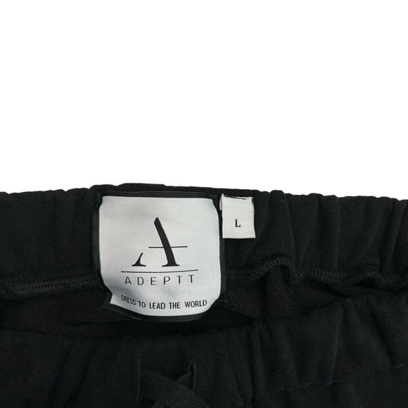 Adeptt Adira Skirt Asymmetric‎ Pencil Drawstring Midi Cotton Black Size Large - Picture 12 of 14
